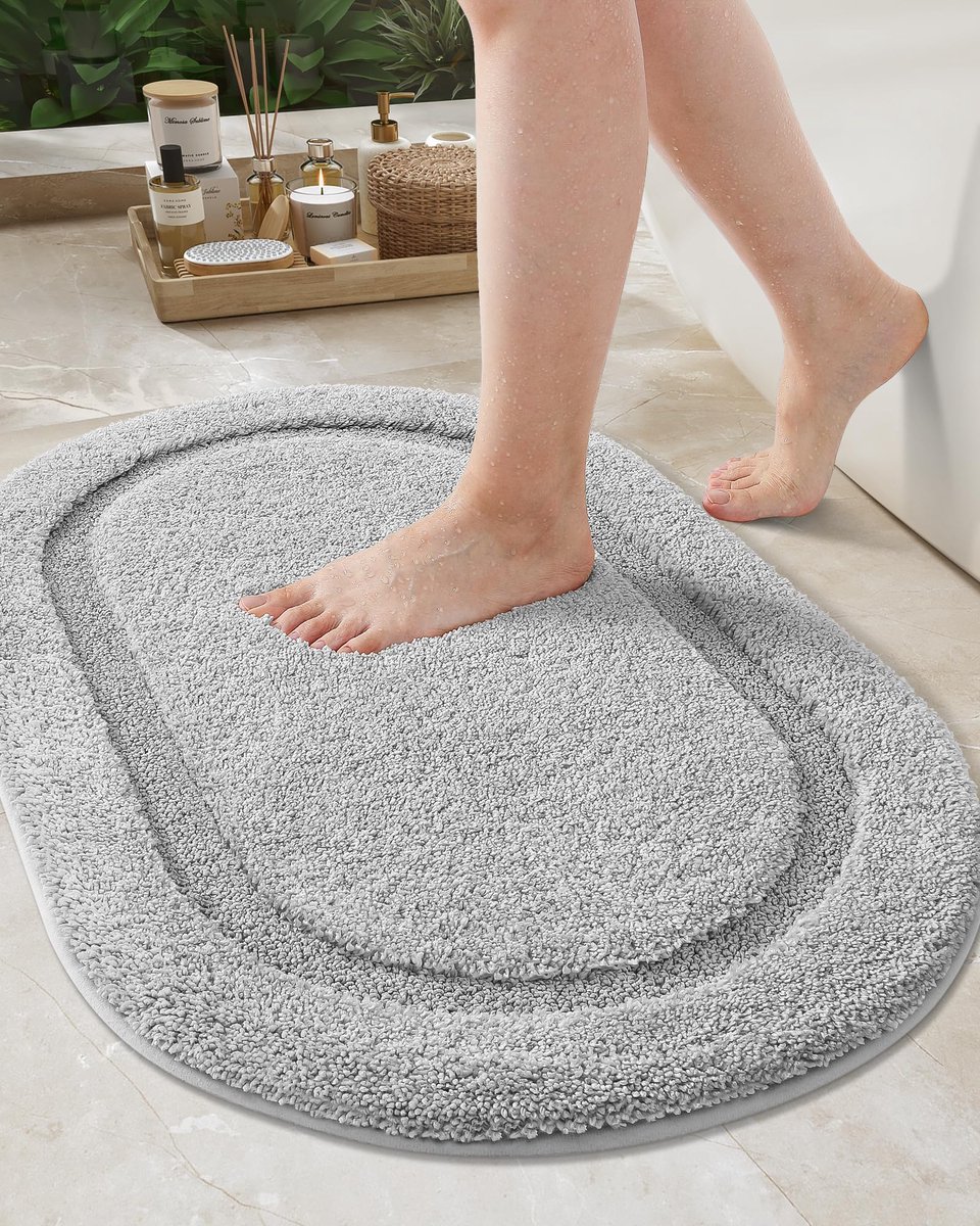 La'Moussawi ® Zachte Grijze Badmat met Antislip en Superieure Absorptie voor Badkamercomfort