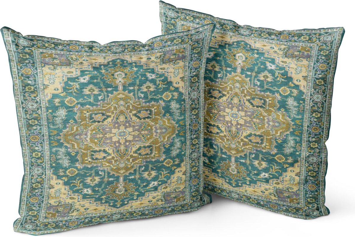 La'Moussawi ® Set van 2 Boho Kussenhoezen met Antiek en Vintage Design voor Stijlvolle Decoratie