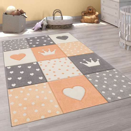 Paco Home Kindertapijt Vloerkleed voor de kinderkamer Vloerkleed Kinderkamer Meisjes Jongens Verschillende Motieven En Formaten, Maat:120x160 cm, Kleur:Beige
