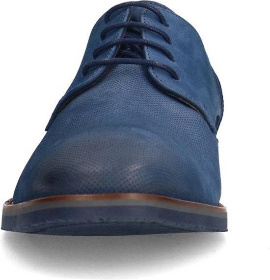 Van Lier - Homme - Chaussures à lacets en nubuck bleu - Taille 40