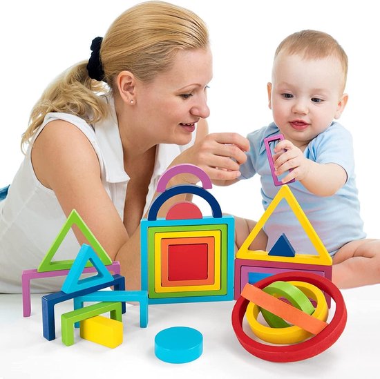 Wudaizhi 162 Pcs Losse Onderdelen Spelen Materialen Houten Regenboog