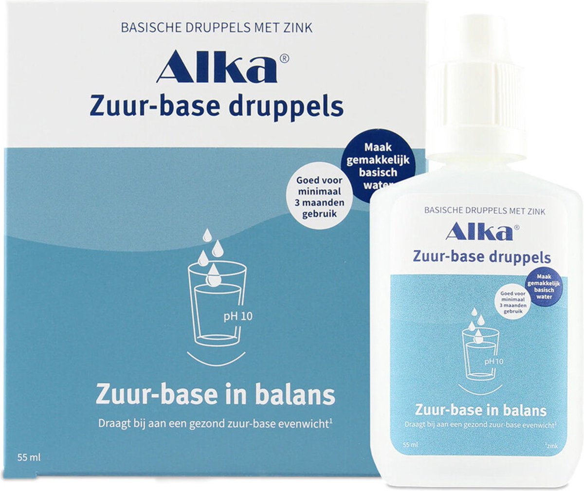 Goedkoopste Alka® Zuur-base druppels - Basische druppels met zink - Voor Basisch Drinkwater - 55ML