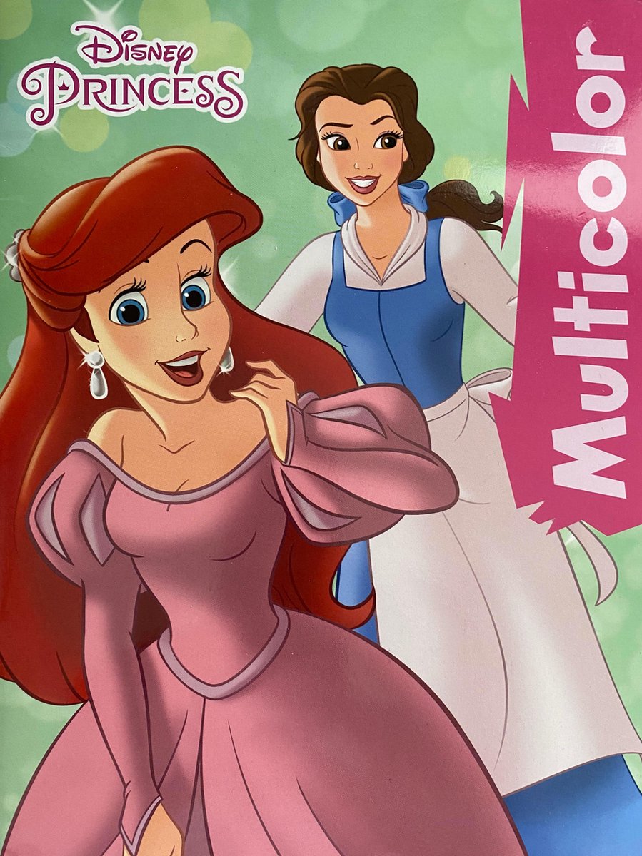 Multicolor - Disney Princess Roze - Kleurboek - 32 Pagina's - 17 Kleurplaten en 17 Voorbeelden - Voor Kinderen - Knutselen - Creatief - Uitermate Geschikt voor Kleurpotloden en Wasco