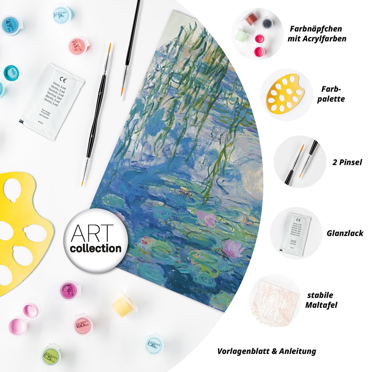 Ravensburger Waterlilies (Monet) - Schilderen op nummer voor volwassenen — afbeelding 9