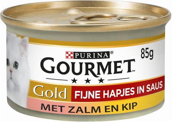 Gourmet Gold Fijne Hapjes in saus - Kattenvoer Natvoer - Vis/Vlees - 96 x 85 g