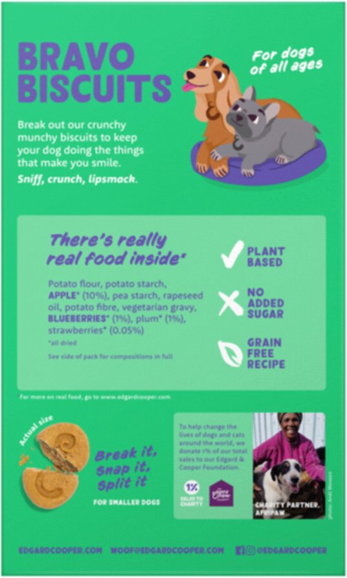 Edgard&Cooper Biscuit - Snacks pour Chien - Pomme 400 g