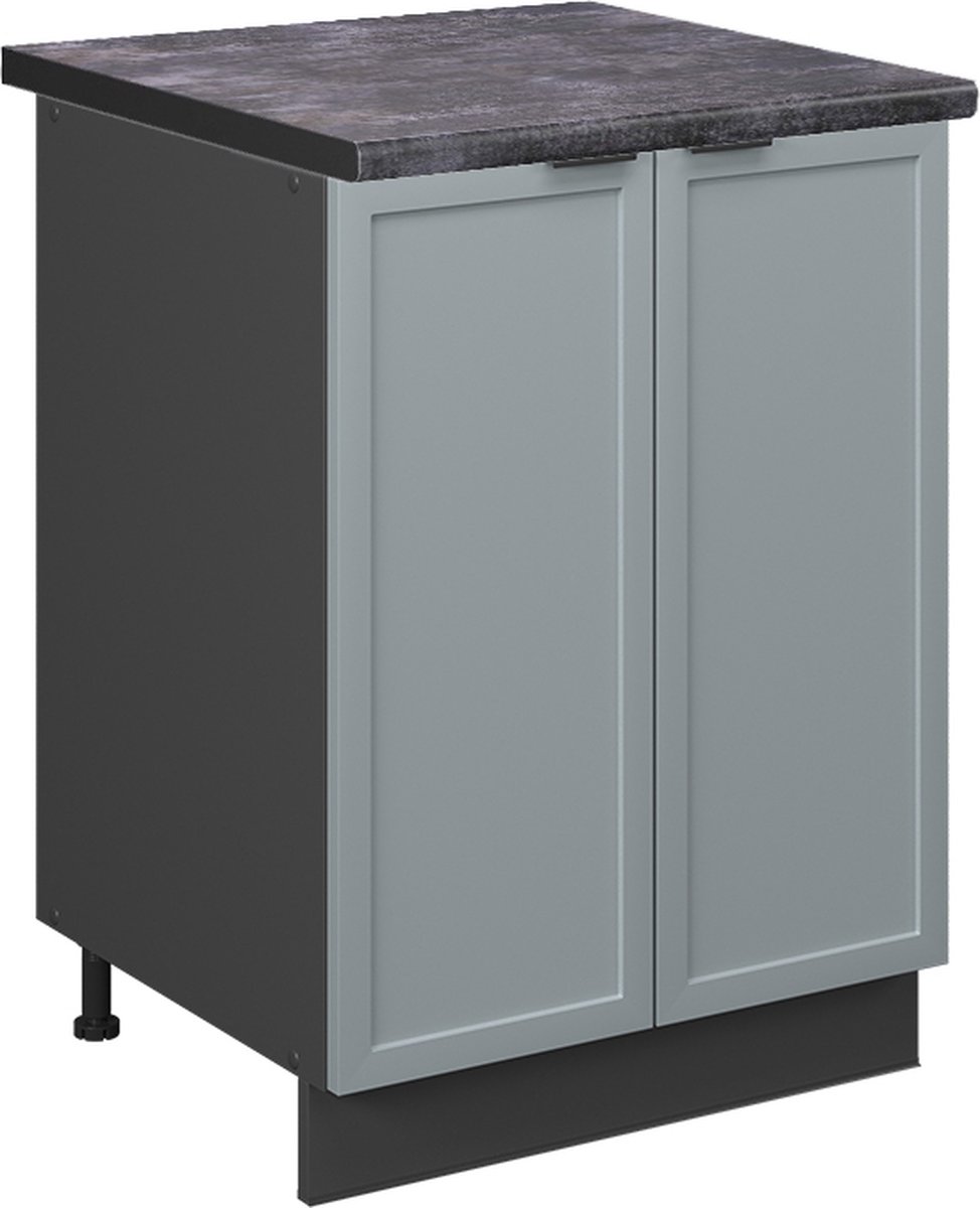 Vicco Fame-Line Keukenonderkast – 60 cm, WB Antraciet Licht blauw-grijs Licht blauw-grijs/Antraciet