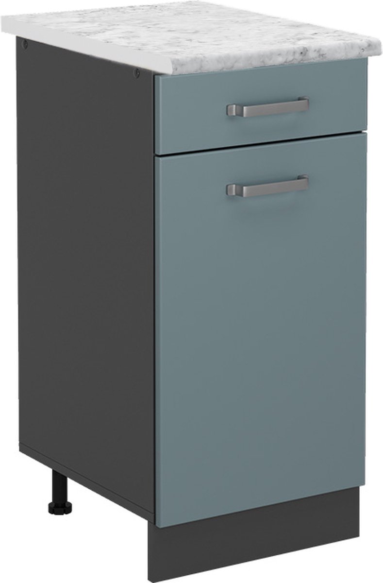 Vicco R-Line Keukenonderkast – 40 cm WB Marmer Blauw-grijs Blauw-grijs/Antraciet