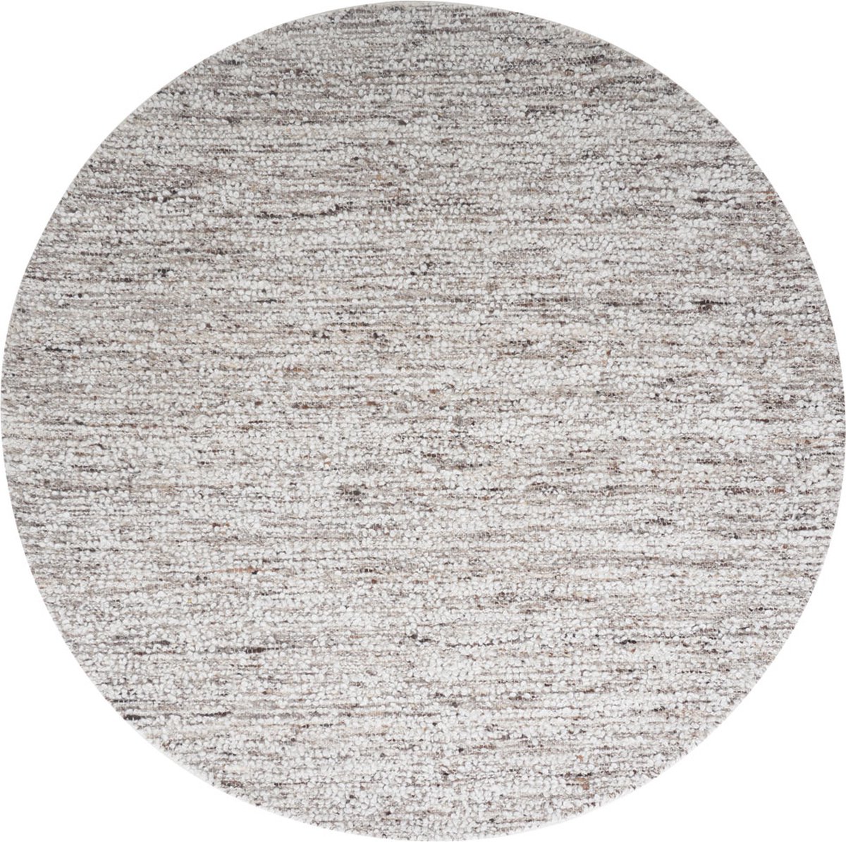 Vloerkleed Mica Naturel/Brown Rond ø200 cm - Bouclé Design Vloerkleed in Scandinavische / Japandi Stijl