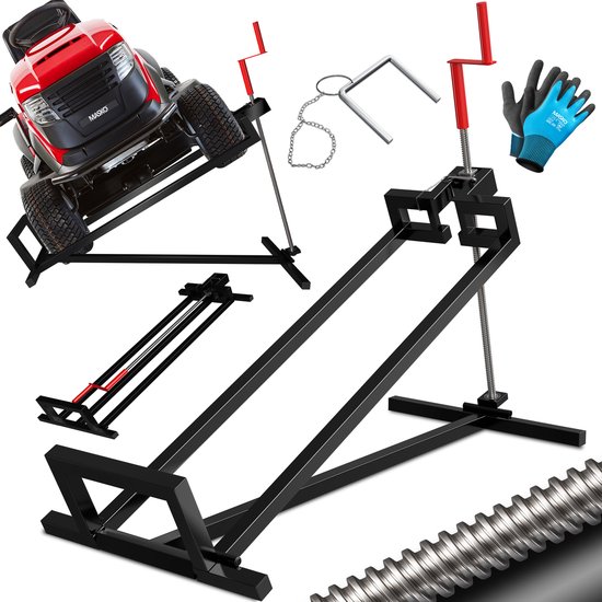 MASKO® Cric de Tondeuse Autoportée 400kg Relevage pour Tondeuse Autoportée - Système de Cric de Levage pour Tondeuse Autoportée - Zwart