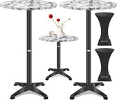 Bol.com KESSER® 2x bartafel bistrotafel 2in1 aluminium roestvrij stalen blad | in hoogte verstelbaar | 70cm / 115cm | partytafel... aanbieding
