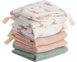 Mushie Monddoekje Muslin Cotton Pink Flowers 5-Pack
