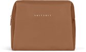 SUITSUIT Toilettas dames - Handige make up organizer voor reizen - Grote inhgoud - Stijlvolle toilettas groot - Luxe make up organizer groot - Elegante make up etui - Fab Seventies Toilettassen Camel - Bruin