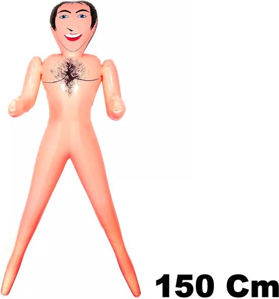 Party-gadget: Opblaaspop vrouw 150cm – Vrijgezellenfeest kleding