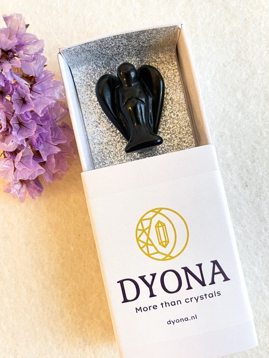 Dyona Obsidiaan Engel in Glitterdoosje