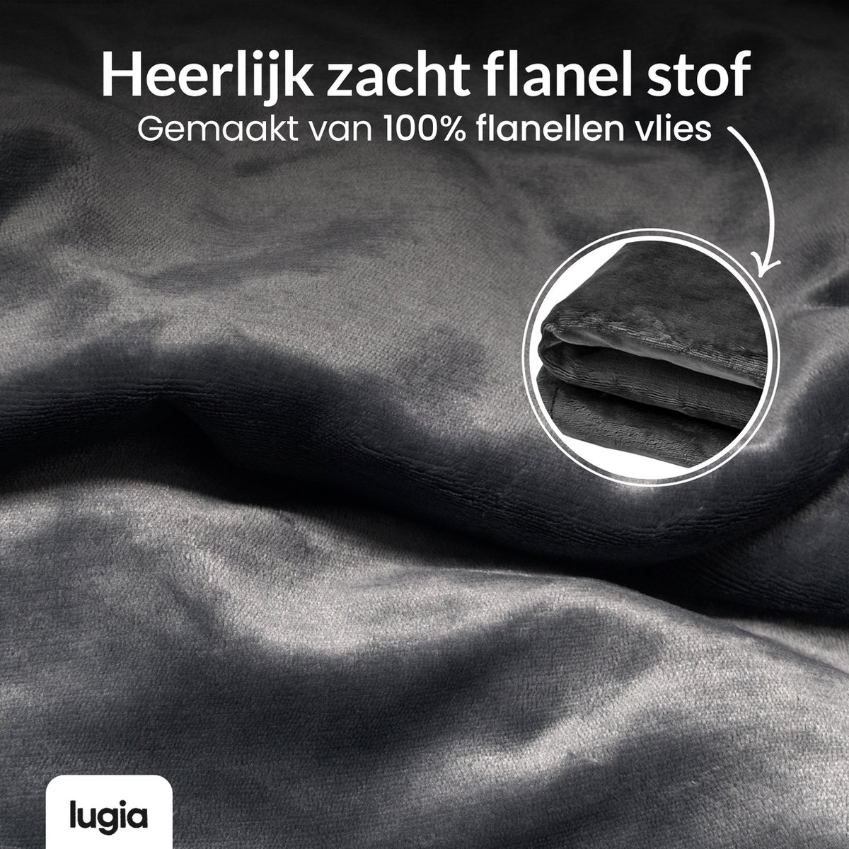 Afbeelding 3 van Lugia Elektrische Deken XL - Bovendeken & Warmtedeken - 180x160 cm - 1 of 2 persoons - 9 Warmtestanden - Fleece - Donkergrijs - (2025)