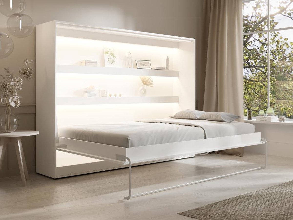 Vente-unique Bedkast hout wit 140 x 200 cm