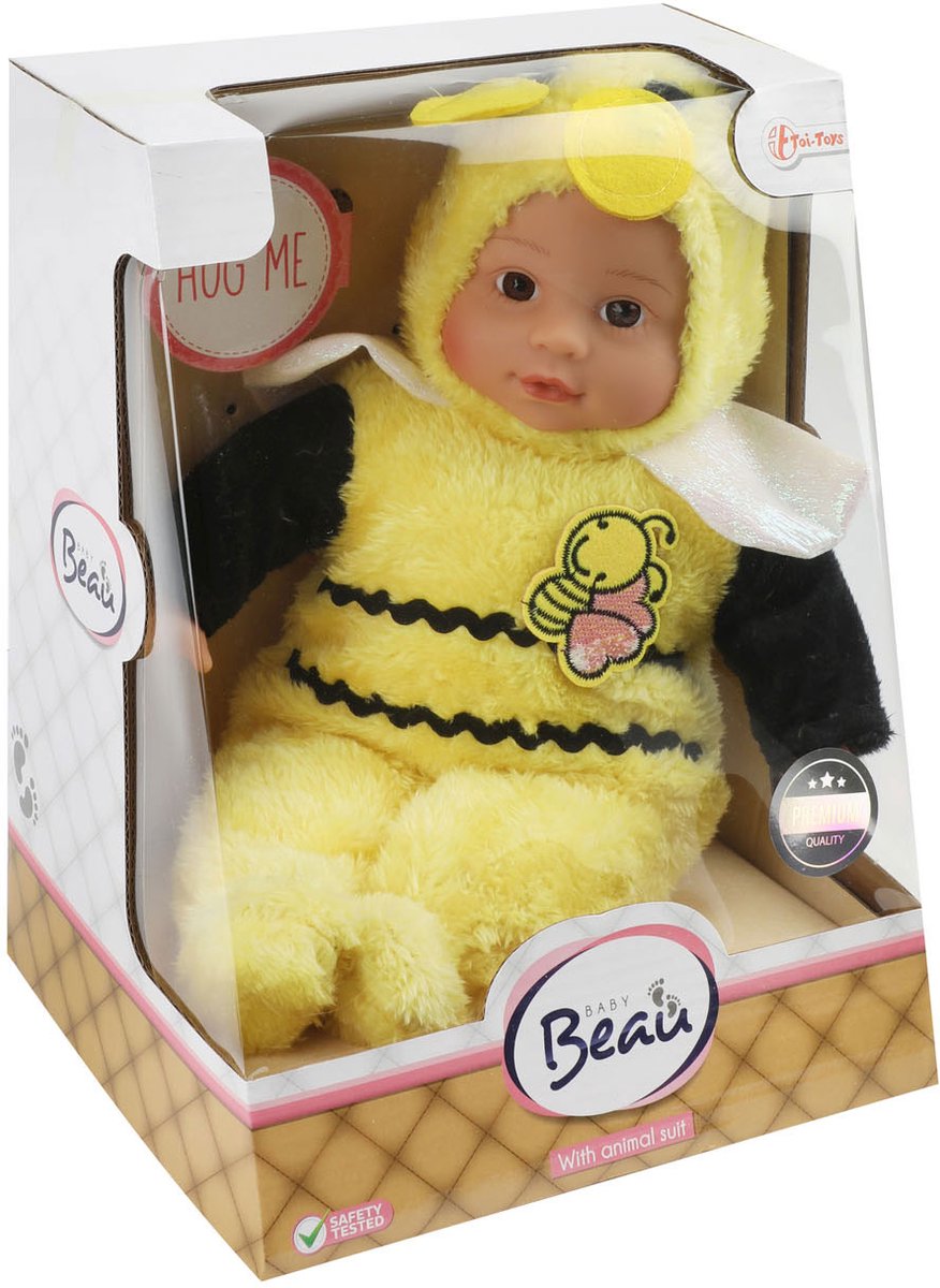 Baby Beau Babypop in Dierenpakje Bij