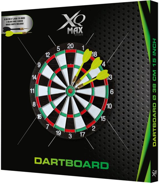 Speelgoed dartbord incl 6 dartpijltjes - dubbelzijdig - diameter 38 cm van Toi-Toys — afbeelding 4