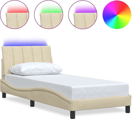 vidaXL Bedframe zonder matras Hanko 80x200 cm stof blauw, bed