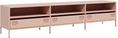 Meuble TV vidaXL - Acier - 202 x 39 x 43,5 cm - Rose - Meuble TV - VidaXL - Meuble TV en Métal - Table TV en acier inoxydable