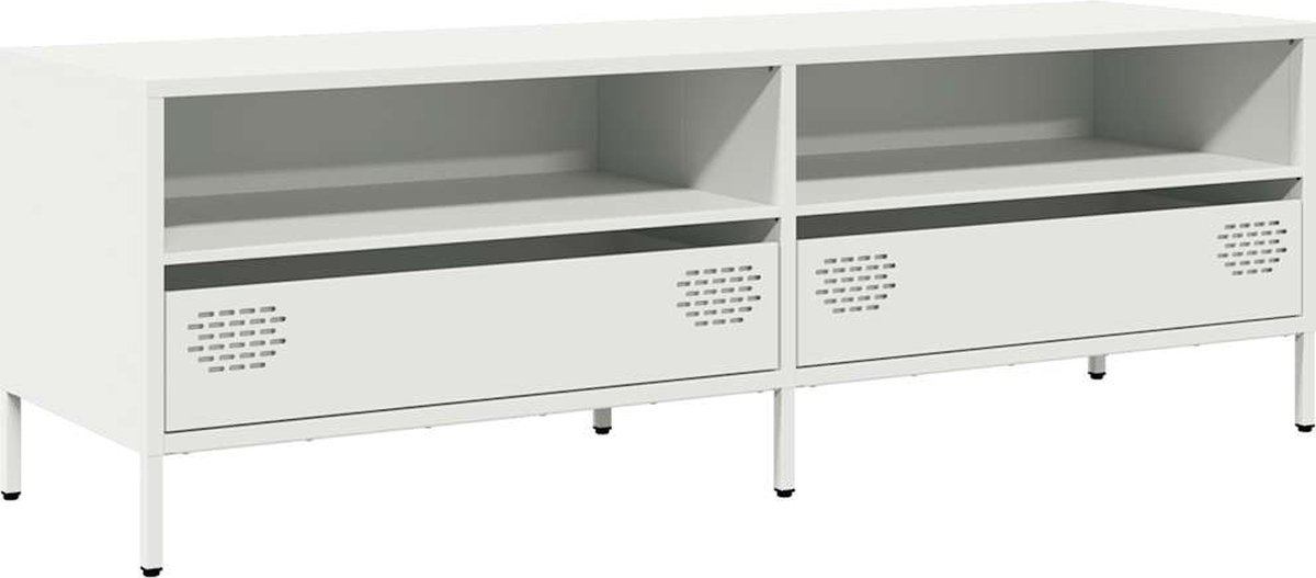 vidaXL - Tv-meubel - 135x39x43,5 - cm - koudgewalst - staal - wit