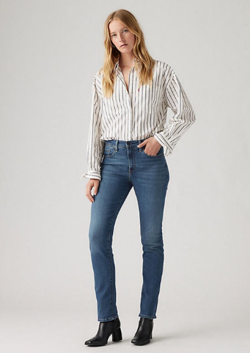 Dames jeans levi’s 724 High-rise slim straight Blauw