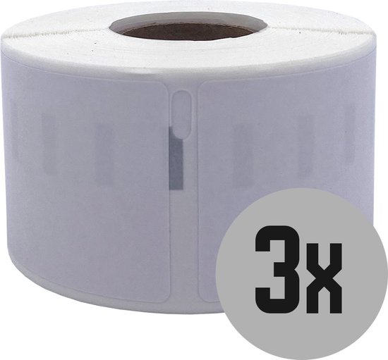 Étiquettes Dymo Compatible - Wit - 99012 - Plastique thermique - Étiquettes d'adresse - 3 rouleaux - 36 x 89 mm - 260 étiquettes par rouleau