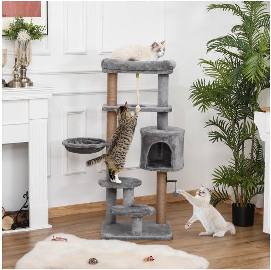 PawHut Kattentunnel, opvouwbaar kattenspeelgoed met bal