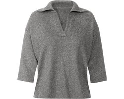 Esmara Dames gebreide pullover - Trui - Sweater - Aangenaam zacht - Donkergrijs - Maat L 44/46