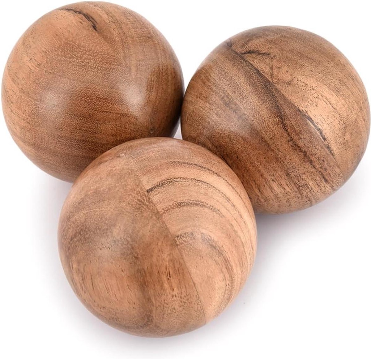 Acaciahouten ronde ballen set van 3 voor kerst decoratie - tafel middelpunt - salontafel en huisdecoratie (762 cm x 762 cm x 762 cm)