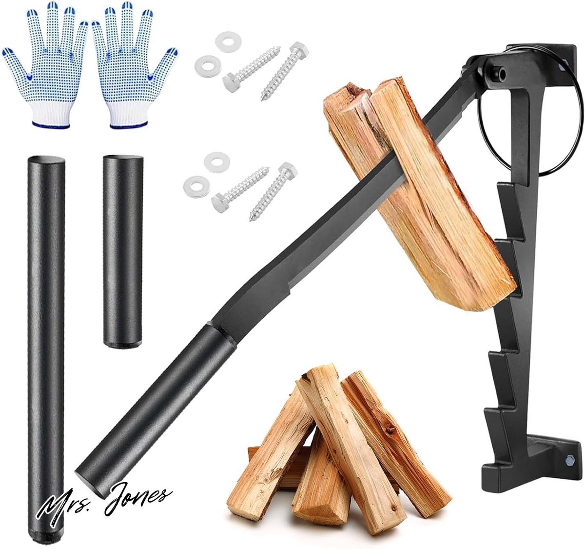 Bol.com Mrs. Jones Houtsplijter handmatige wandhouder - handhoutsplijter van koolstofstaal voor zacht hout . aanbieding