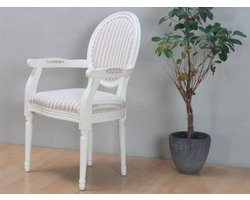 Rococo Barok - Stoel met armleuning - Cremewit