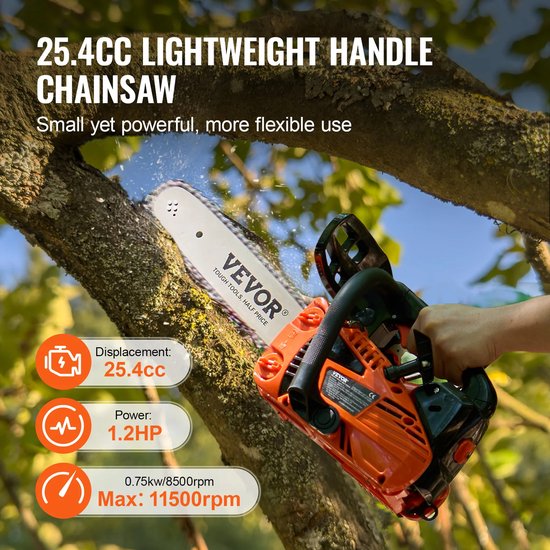 Kettingzaag - Ketingzaag benzine - heggenschaar - Zaagblad 12inch - 25.4cc van TimberPro — afbeelding 4