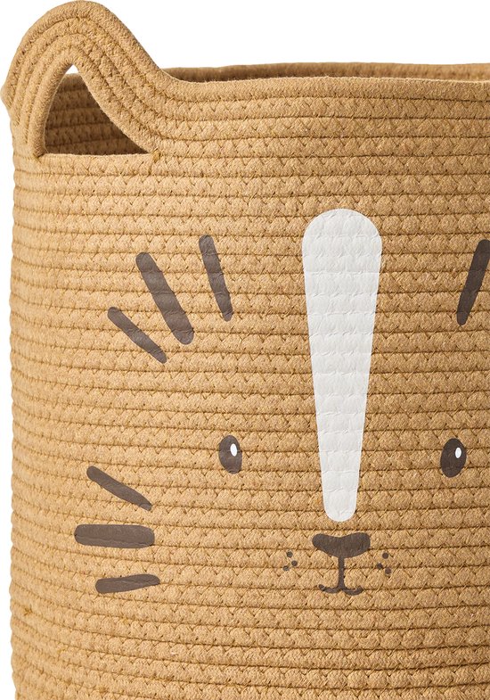 Vertbaudet Panier de rangement XL en corde de coton Tigre