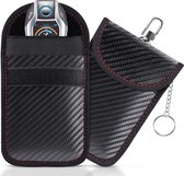 2 Stuks RFID autosleutel antidiefstal hoesje - Autosleuteltasje - Autosleutelhoes RFID - Keyless entry Beschermhoes - Antidiefstal - Beschermhoes Autosleutel Carbon - LOUZIR