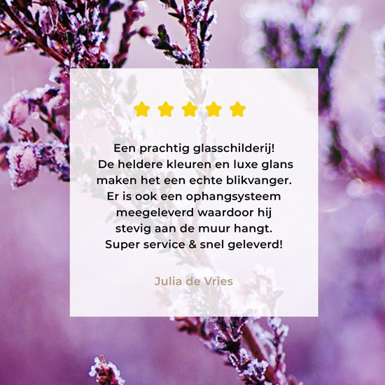 MuchoWow® Glasschilderij 120x180 cm - Schilderij acrylglas - Lavendel - Winter - Bloemen - Paars - Foto op glas - Muurdecoratie woonkamer - Wanddecoratie slaapkamer - Schilderijen