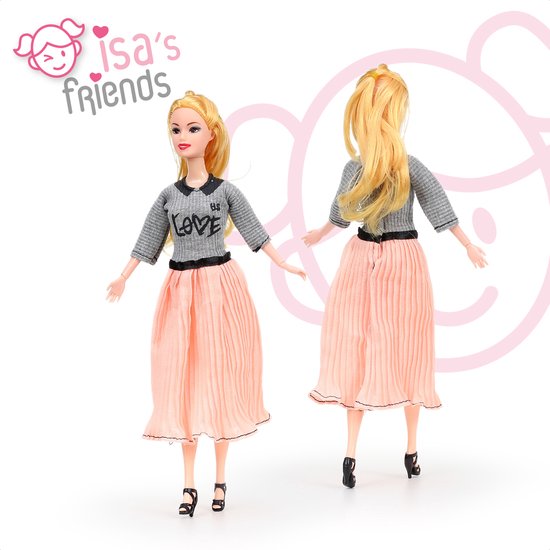 Isa's Friends® Poppenkleertjes - 5 Outfits voor poppen - Geschikt voor o.a Barbie - Setje 'Mila' van Isa's friends — afbeelding 4