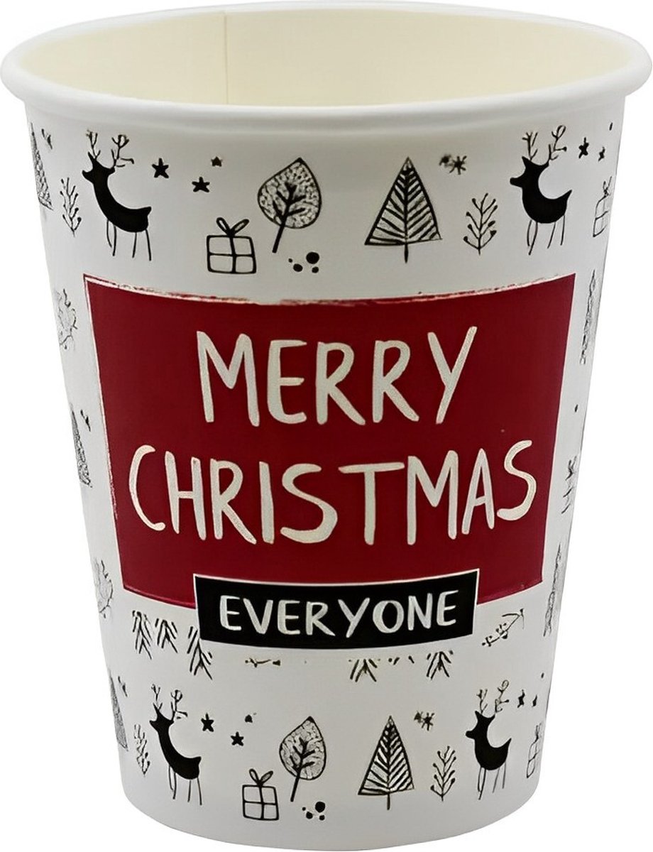 Kartonnen koffiebeker Kerst 200cc/8oz - 2.400 st/ds.