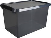 Bol.com Comfort Line opbergbox 62L transparent grijs - zwart aanbieding