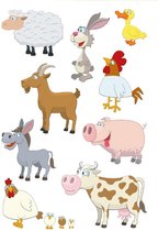 27x autocollants pour animaux de ferme - autocollants pour enfants - feuilles d'autocollants - fournitures d'artisanat