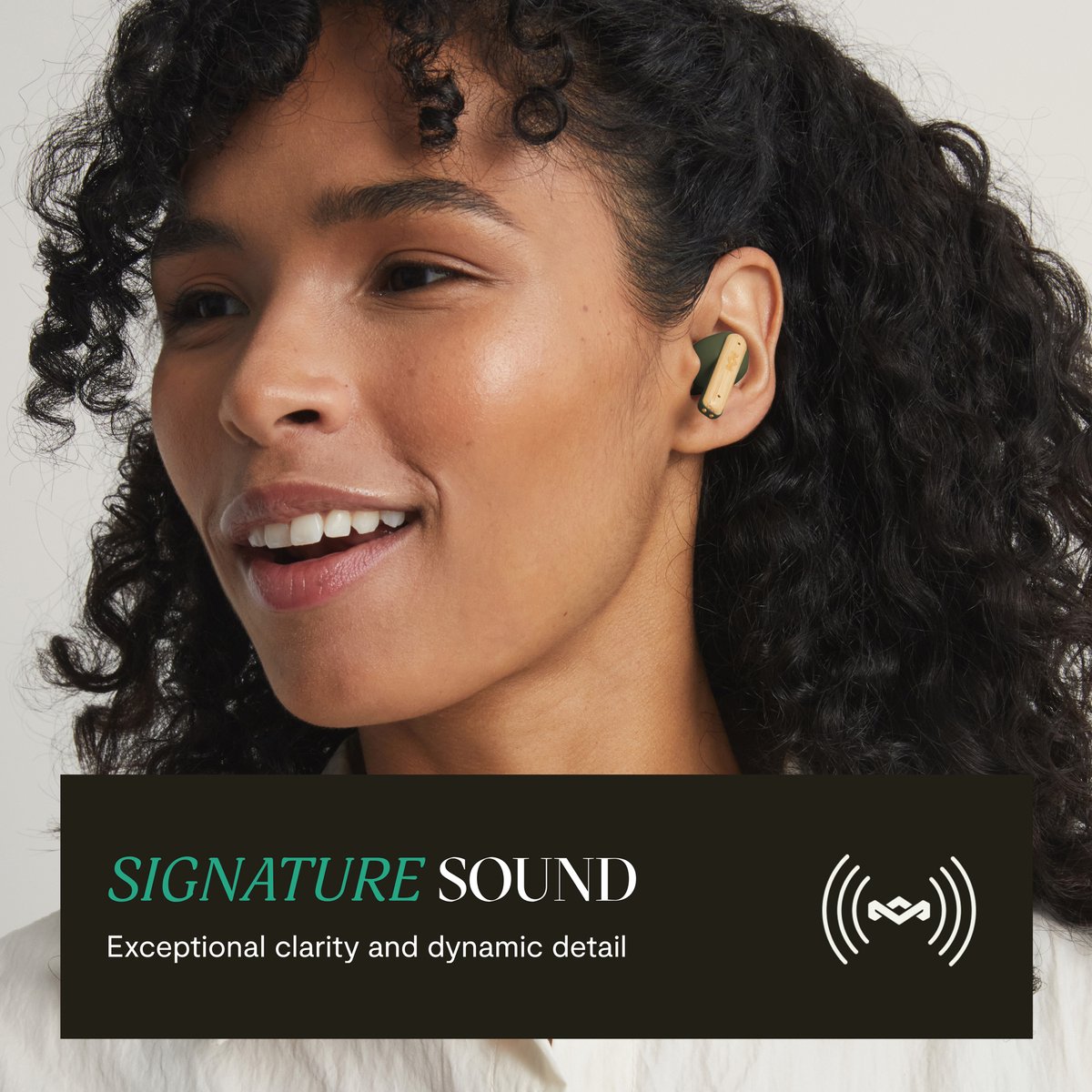 House of Marley Little Bird Oortjes Draadloos - 24 uur Batterijduur - Draadloze Oordopjes - Bluetooth - Eco Friendly Design - Quickcharge - Touchbediening - Groen – foto 3