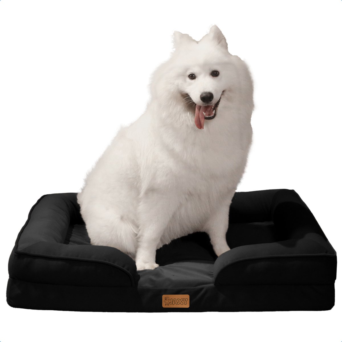 Bol.com JAXY - Orthopedisch Hondenbed - Hondenmand - Hondensofa - Anti-Slip en Wasbaar - 89 x 63,5 x 16,5 - L - Zwart aanbieding