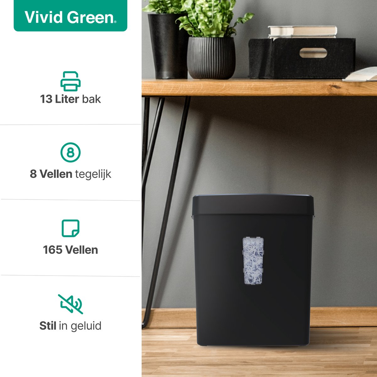 Vivid Green Papierversnipperaar - P4 Cross Cut thumbnail 2