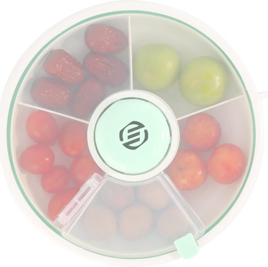 LUPATDY Snackspinner, snackbox met vakken, roterende