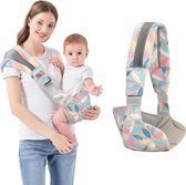 Draagzak - Ergonomische draagzak - Voordrager - Verstelbare draagzak met één schouder voor baby's - Heupdraagzak van mesh - Draagbare draagzak - Past op buik, heupen en rug - Bladpatroon