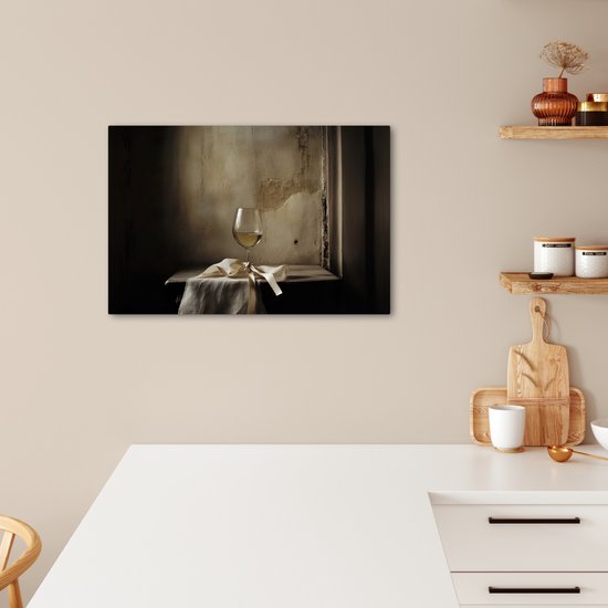 Peinture sur toile 60x40 cm - Décoration murale Noeud - Beige - Witte - Vin - Accessoires de Décoration murale - Décoration murale de Cuisine - Peintures sur toile