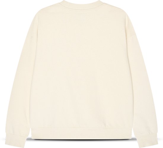 Off-white oversized sweater met ronde hals en lange mouwen.