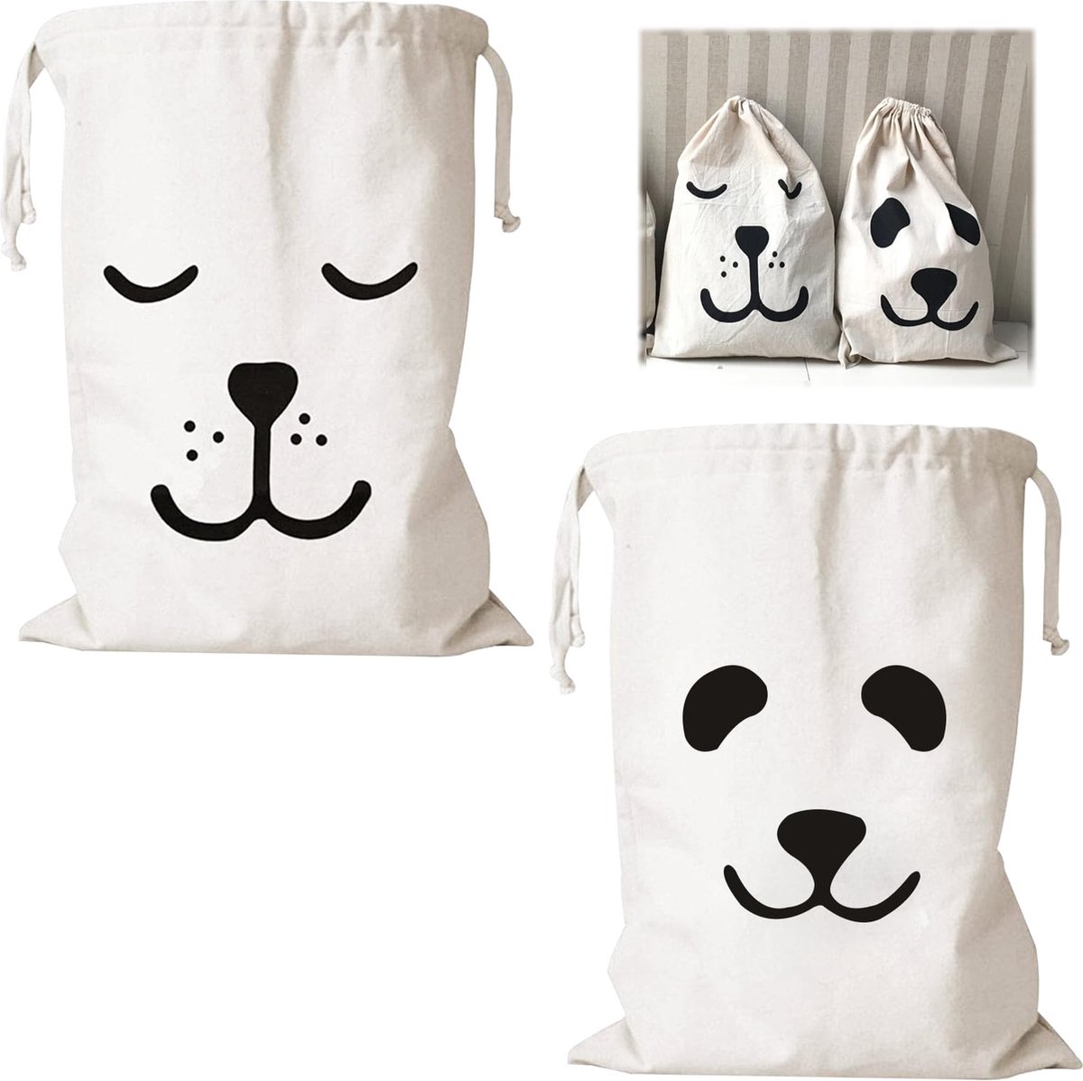 Goedkoopste Goodivery ® Ruime Katoenen Waszakken Met Schattig Ontwerp En Veelzijdig Gebruik Voor Op Reis