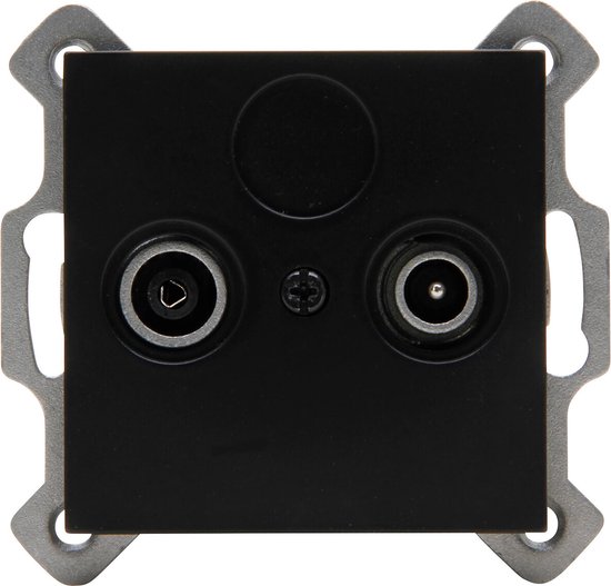 KOPP - Prise Télévision/ Radio - Prise Murale Coax - Athenis HK07 - Encastrable - Noir Zwart